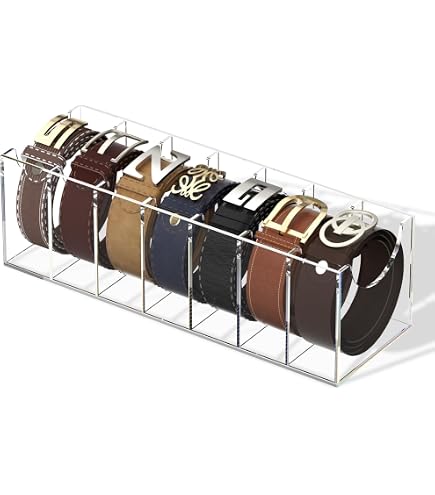 Lot De 5 Supports De Ceinture Acrylique Transparent - Présentoir Ceinture Maison Et Magasin - Organisateur Pratique