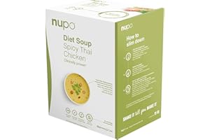 NUPO Diet Meal Replacement Gluten Free Spicy Thai Chicken Soup (12 Servings) | Very Low Calorie Diet Soups for Weight Loss | Clinically Proven Packaged Instant Soups for Efficient Weight Management