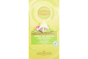 Lipton Selección Exclusiva Té Verde Sencha - 6 Cajas con 25 Pirámides, Pack de 1