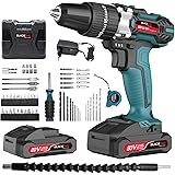 Blackpine Akku-Bohrschrauber Akku-Schlagbohrschrauber Bohrschrauber 20V 2x2.0 Ah Maximaler Drehmoment 32 Nm 21+3 Drehmomentst