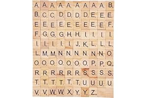 VEXQUIVERA 100Pieces Scrabble Letters,Scrabble Letters for Crafts Wooden Letters for Crafts,Scrabble Letters for Crafts Educational Games Suitable for Children Promoting Intimate Parent-Child Relationship