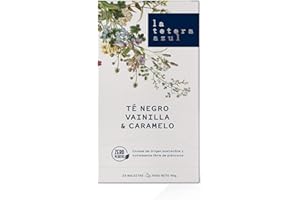 LATETERAZUL LA TETERA AZUL Té Negro Vainilla & Caramelo. Infusión Estimulante. Caja De 20 Pirámides.