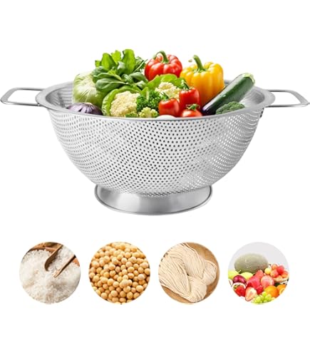 Lacor 32324 Scolapasta Basic In Acciaio Inox, Diametro 24 Cm – Colino Per Cucina