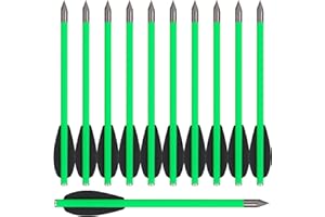 HUNTSPM 6.3" Carbon Crossbow Bolts Arrows with Sharp Steel Tips for 50-80lbs Pistol Crossbow Precision Target,Great for Practicing Shooting Target, Small Hunting