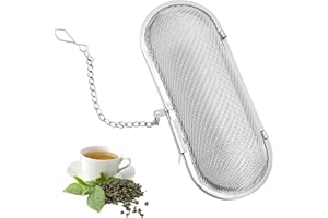 IJHYGD Infusore Tè, Filtro the Infusione, Filtro da Tè in Acciaio Inossidabile Lunghezza 110x45x45 Mm, La Teiera Rettangolare Argentata è Pratica e Adatta per Il Tè Sfuso e per La Cucina Quotidiana.