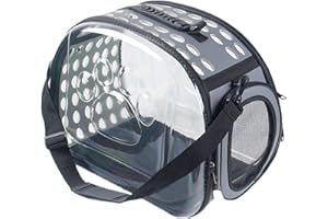 PETPHINDU Portable Sacchetto Dell'animale Domestico, Pet Carrier Zaini Rimovibile Pieghevole Airline Approved Pet Travel Carrier Bag Trasparente Zaino Poroso Ventilato e Traspirante Pet Carrier con