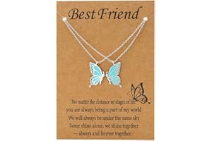 RIXERKOC Collar de la Amistad BFF Collar para 2 Regalos para Niñas Collar Joyería Larga Distancia Cumpleaños Navidad Regalos para Mujeres Niñas Hermanas
