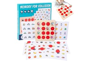 Little Mind Wooden Memory Matching Board Game for Kids, Picture Card Observation Skill Toy, Brain Boosting Educational Gift, Ages 2+