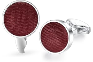 HONEY BEAR hommes mariage nylon Stripe ligne type tissu boutons de manchette boutons de manchette en acier inoxydable, rond