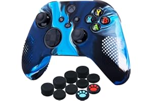 YoRHa Custodia in Silicone Cover Skin per Xbox Series X/S Controller (Blu Mimetico) x 1 con Copri levette Analogiche x 10