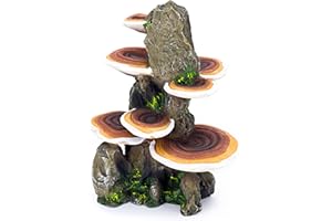 Penn-Plax Deco-Repliche Tronco d'albero con mensola Funghi Decorazione Acquario – Sicuro per acquari d'Acqua Dolce e salata – Medium