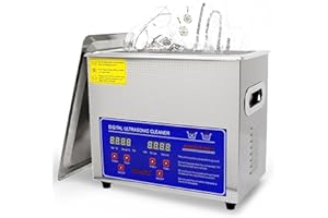 BESTYKS Appareil de nettoyage à ultrasons 3 l - 40 kHz - Avec minuterie de chauffage - Pour bijoux, lunettes, montres, prothèses dentaires, présure, pièces de monnaie, matériau en acier inoxydable SUS304