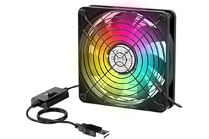 ELUTENG Ventilador USB 120mm con Luz RGB, Ventilador PC 5V con 3 Velocidades Ajustables Ventiladores de Refrigeración Electrónico para Ordenador Portátil/Caja de TV/PS5/PS4/Gabinete AV/Router