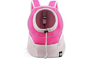 PETCUTE Zaino Porta Cane,Traspirante Zaino per Animali Domestici,Portatile Zaino Trasportino per Cani con Pad Rimovibile,Testa Fuori Zaino per Cani con Tracolla Regolabile e Cordoncino