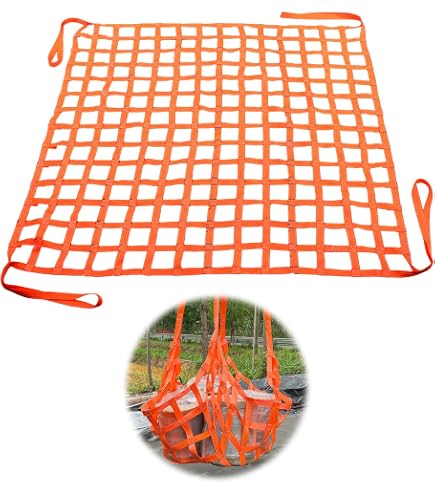 Filet De Levage Industriel 1x1m - Capacité 300kg, Polyester Résistant Aux UV, Pour Chantier Et Transport