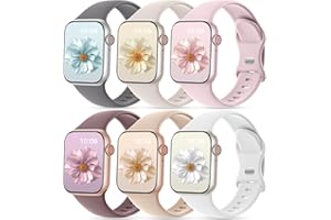 CeMiKa 6 Pack Sport Straps Compatible with Apple Watch Strap 40mm 41mm 38mm 42mm(Series 11) - Silicone Sport Replacement Band for iWatch SE Series 11 10 9 8 7 6 5 4 3 SE3, Women Men