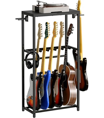 Soporte Para 6 Guitarras SG005 | Plegable Y Acolchado | Estructura Robusta | Transporte Ligero | Organiza Tu Estudio