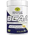 Muscle Asylum Pure Bcaa Powder | 50 Serving, 300G, | Fruit Punch | With Genuine Lab Reports | Bcaas With Nootropics Matrix | Fast Recovery |