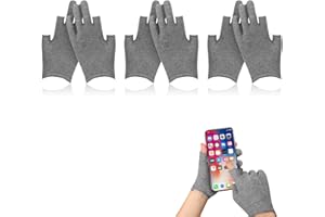 Lilbitty Lot de 3 paires de gants en coton pour mains sèches, gants hydratants pour mains sèches, gants hydratants pendant la nuit, gants en coton, gris