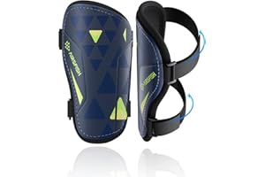 Protège-Tibias Garçons Certifié Airsfish Kids Protège-Tibias avec Protection de la Cheville,Haute Résistance,Respirant Antidérapant,Étendues Bretelles Ajustables et Respirantes,pour Garçons et Filles