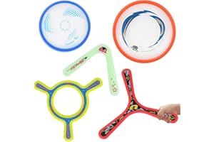 deAO 5 PCS Colourful Boomerangs for Kids, Easy to Throw Boomarang Frisbee Flying Toys for Outdoor & Indoor Play, Fun Sports Game for Children and Family Fun