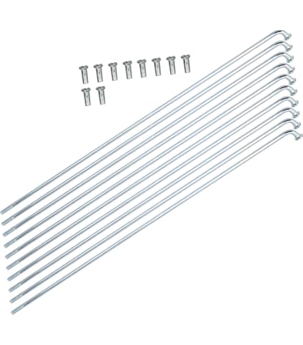 Lot De 36 Rayons De Vélo 12G 189mm - Acier Galvanisé Argent - Écrous Inclus - Neuf