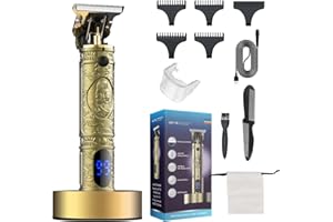Suttik Mens Hair Clipper Cordless Professional Hair Trimmer with Charging Dock Beard Trimmer Haircut & Grooming Kit for Men Rechargeable LED Display