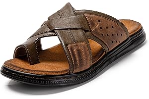 JOMIX Sandalias Hombre Verano Sandalias Hombre Piel Piscina Playa Mar