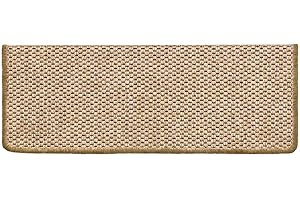 casa pura Stair Mats Interior, Pack of 15, Rectangular Self-Adhesive in Sisal Look, Stair Treads Mats, Natural, 65 x 23.5 cm, Calcuta