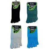 Sky Socks 4'l&uuml; Bambu Parmaklı Mantar &Ouml;nleyici Kokulu Yeşil Unisex Set &Ccedil;orap Tek Beden
