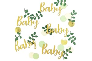 JEOPKO baby shower confetti, 100 Psc baby shower favours Champaign Gold Ivory Sage Green Table Scatter Confetti, Baby Shower Decorations for baby shower props Party Birthday Party Wedding Decoration