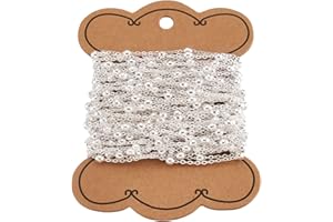 BB BEADTHOVEN Beadthoven - Catene forzatine con palline rotonde alternate, in ottone placcato argento, per la creazione di bigiotteria, bobina da 10 m