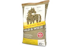 JOSERA Wald & Wiese (1 x 15 kg) | Premium Pferdefutter - das atemwegsunterstützende Kräutermüsli| haferfrei |Stärke- & zuckerreduziert | 1er Pack