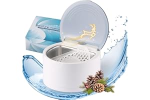 Mxmoonant Macchina di Pulizia ad Ultrasuoni per Protesi, Allineatori, Testine per Spazzolini da Denti, Apparecchi Dentali, Apparecchi Orali, 150ml, 300g, 20W, 40KHz, Acciaio Inossidabile