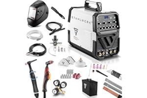 STAHLWERK AC/DC TIG 200 pulsos con Plasma ST soldadora totalmente equipada con 200 A TIG & MMA, adecuada para aluminio y chapa fina, unidad combinada con función CUT de 50 Amp, 7 años de garantía