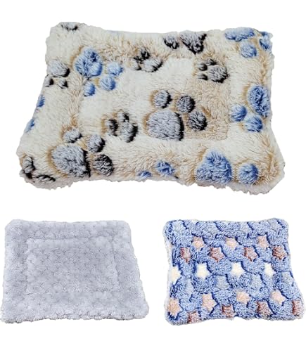 Tapis De Couchage En Peluche Pour Petit Animal – Lot De 2, 37 X 27 Cm | Chaud, Moelleux, Lavable | Pour Lapin, Cochon D'Inde, Hamster - 8