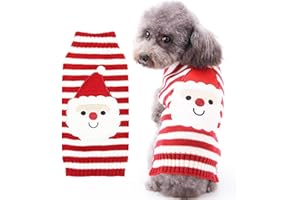 FEUVOIS Maglione Natale Cane Maglioncino Natale Cane Gatto Costume Natales Canes Maglione Cani Caldi Vestito Natales Canes Maglia Natalizia per Cani Piccola Media Grande，Santa Clau M