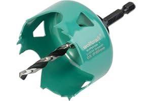 wolfcraft Sega a tazza in acciaio al carbonio, Ø 60 mm I 5966000 I Per l'installazione di materiale elettrico e di sanitari su legno e materiali per costruzioni a secco