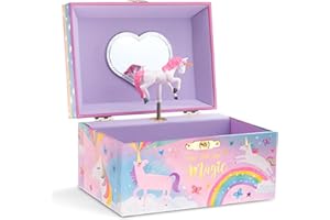 Jewelkeeper Girls Unicorn Jewellery Box with Spinning Unicorn, Cotton Candy Magical Horse Design, Beautiful Dreamer Tune, Kids Musical Jewellery Box fir Girls Birthday Presents