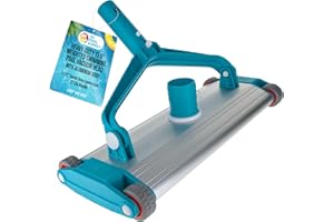 U.S. Pool Supply Heavy-Duty 13.5" Weighted Swimming Pool Vacuum Head with Aluminum Body - 1-1/2" Swivel Hose Connection, EZ Clip Handle - In-Ground Gunite Concrete Pools, Clean Floor, Walls, Slopes