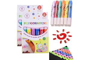 GUAHKUN 12 Stück Magic Popcorn Stifte Pens, DIY Bubble Popcorn Drawing Pens, Magisch Popcorn Stift für Kinder und Erwachsene, Puffy Bubble Pen Puffy 3D Art Safe Pen for Greeting Birthday Cards Kids (12 Stück)