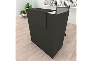 Henor Comptoir Oja. 100x50x107 cm. Bois avec Table intérieure. Idéal pour l’Accueil de Bureau. l’Attention. la Boutique. Le Commerce. Graphite Mat