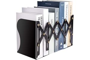 ‎MDHAND MDHAND Verstellbare Buchstütze, Metal Iron Adjustable Books Holder Stand， Erweiterbare Zeitschriftenordner für Schreibtisch,Regal, Büro, Schreibwaren, ausziehbar bis zu 48,3 cm