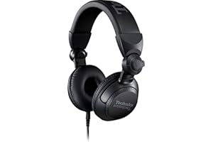 Technics EAH-DJ1200 DJ Kopfhörer, On-Ear, Schwenkarm, abnehmbares Spiralkabel, High-End Stereoklang, schwarz
