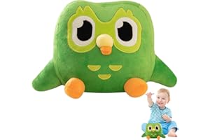 Ayizhiniu Grüne Eule Plüschtier, Duolingo Plush, 25 cm Cartoon Grüne Eule Plüschtier, Kuscheliges Anime Eulen Figur Plüschkissen, Niedliche Tierplüschpuppe, Anwendbar auf Kinder Spielen