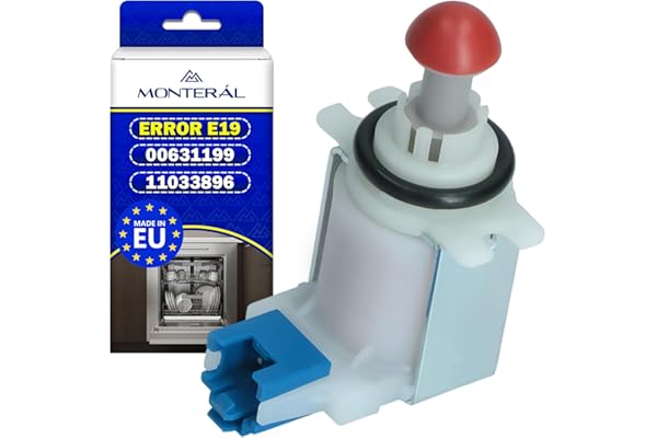 Valvula de Desague para Lavavajillas con Código Original 00631199 631199 11033896 para Bosch para Neff para Siemens - Eliminar Error E19 - MADE IN EU - Garantía de 10 Años – MONTERAL