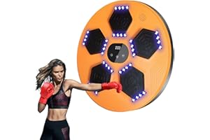 Hoemudy Music Boxing Machine, Music Boxing Machine With LED Electronic, Smart Music Electronic Boxing Wall Target With Boxing Gloves Multi Musical Target Boxing Reaction Wall Targets