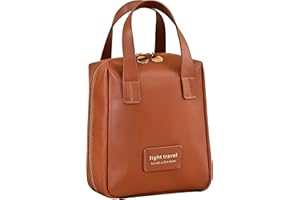 Larlary Kosmetyczka podróżna dla kobiet, kosmetyczka o dużej pojemności, wielofunkcyjna kosmetyczka z uchwytem, ​​kosmetyczka dla kobiet, brązowy, 18 x 15 x 9 cm