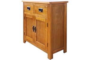 Aurotrice Oak Small Sideboard/2 Door 2 Drawer Mini Sideboard/Living Room Storage (Rustic) …
