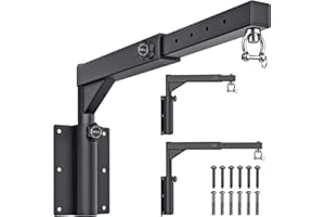 Dolibest Support mural pour sac de frappe, cadre de sac de boxe, support de sac de boxe, support pliable à 360°, crochet pivotant à 360°, longueur réglable de 44 à 64 cm et hauteur de 33 à 45 cm pour